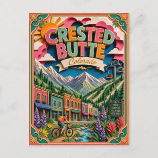 Carte Postale PopCut États Crested Butte Colorado Art en Papier