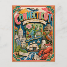PopCut États du Connecticut Coloré Art en Papier 3