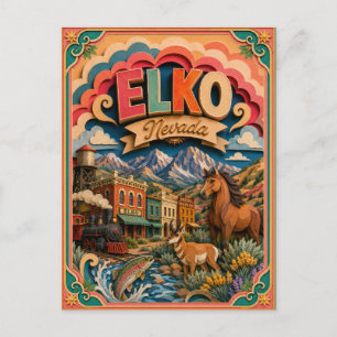 Carte Postale PopCut États Elko Nevada Art Papier
