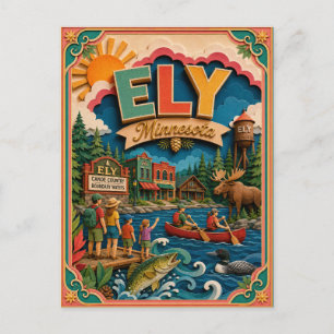 Carte Postale PopCut États Ely Minnesota Art Papier