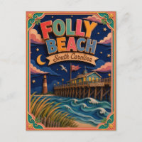 PopCut États Folly Beach Caroline du Sud Art Papie
