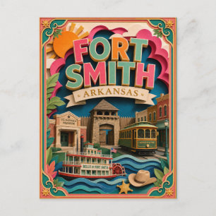 Carte Postale PopCut États Fort Smith Arkansas Art en Papier