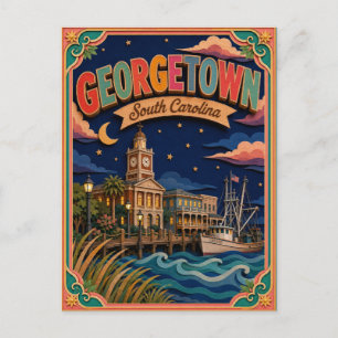 Carte Postale PopCut États Georgetown Caroline du Sud Art en Pap