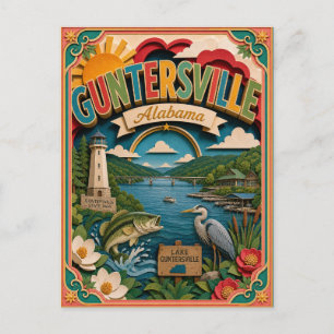 Carte Postale PopCut États Guntersville Alabama Art en Papier