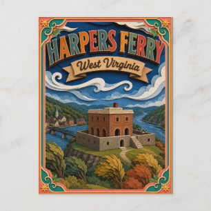Carte Postale PopCut États Harpers Ferry Virginie Occidentale Ar