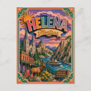 Carte Postale PopCut États Helena Montana Art Papier