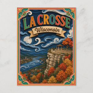 Carte Postale PopCut États La Crosse Wisconsin Art Papier