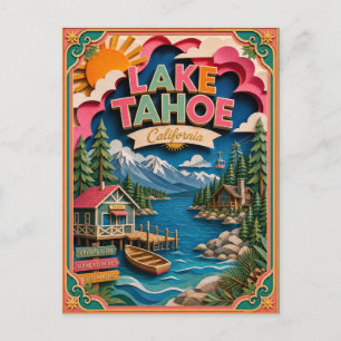 Carte Postale PopCut États Lac Tahoe Californie Art Papier