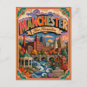 Carte Postale PopCut États Manchester New Hampshire Art Papier