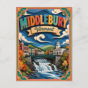 Carte Postale PopCut États Middlebury Vermont Art Papier