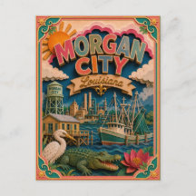 PopCut États Morgan City Louisiane Art Papier