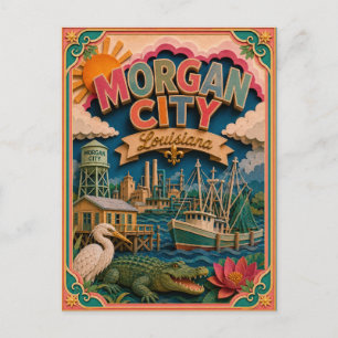 Carte Postale PopCut États Morgan City Louisiane Art Papier