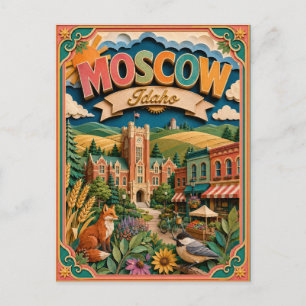 Carte Postale PopCut États Moscou Idaho Art Papier