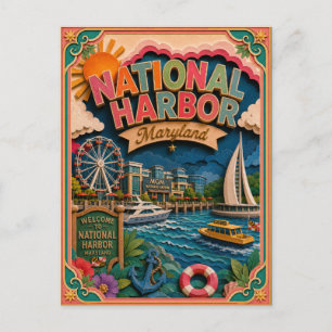 Carte Postale PopCut États National Harbor Maryland Art en Papie