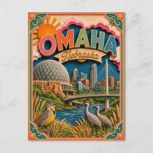 Carte Postale PopCut États Omaha Nebraska Art Papier