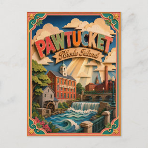 Carte Postale PopCut États Pawtucket Rhode Island Art Papier