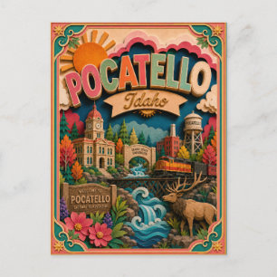 Carte Postale PopCut États Pocatello Idaho Art Papier