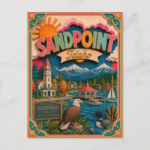 Carte Postale PopCut États Sandpoint Idaho Art Papier