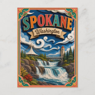 Carte Postale PopCut États Spokane Washington Art Papier