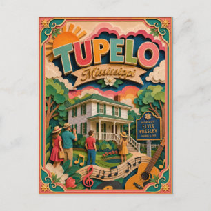 Carte Postale PopCut États Tupelo Mississippi Art Papier