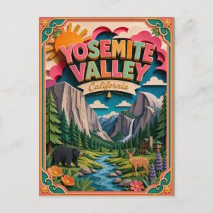 Carte Postale PopCut États Vallée de Yosemite Californie Art en