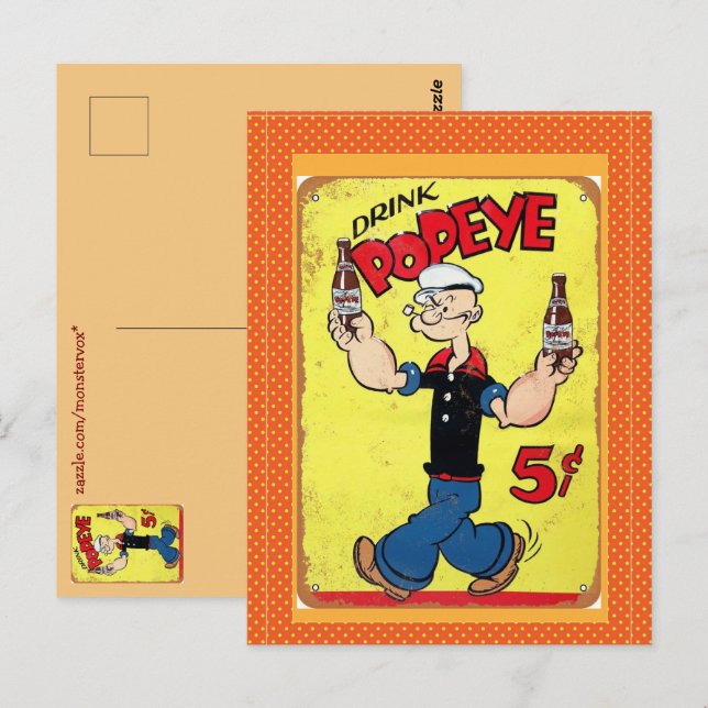 Carte postale Popeye (Devant / Derrière)