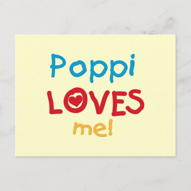 Carte Postale Poppi aime mes t-shirts et cadeaux (Devant)