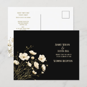 Carte Postale Poppies sauvages blanches sur Mariage noir