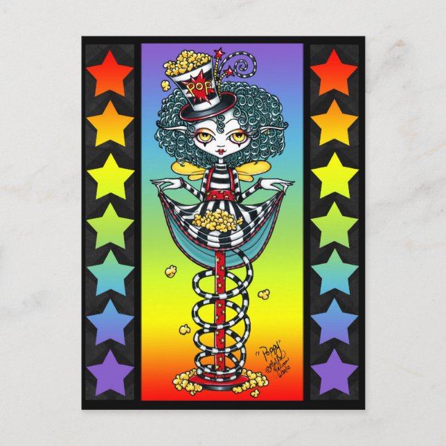 Carte postale Poppy Popcorn Pixie Stick Rainbow Ci (Devant)