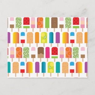 Carte Postale Popsicle Motif de bar à crème glacée