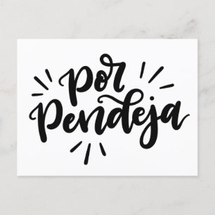 Carte Postale Por Pendeja, lettré à la main