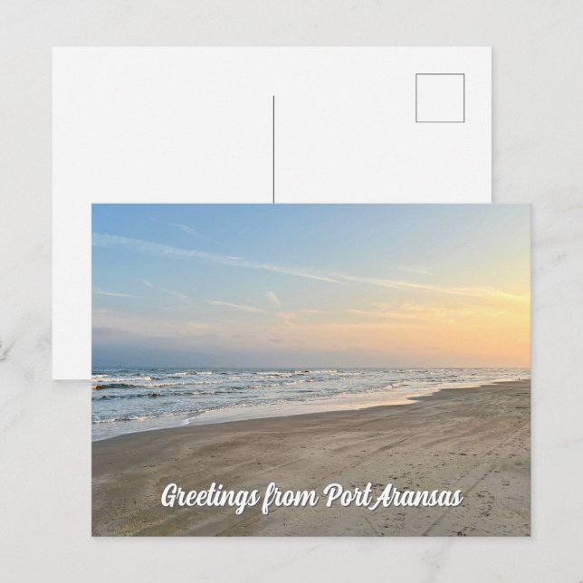 Carte Postale Port Aransas Beach Sunset Texas Photography (Devant / Derrière)