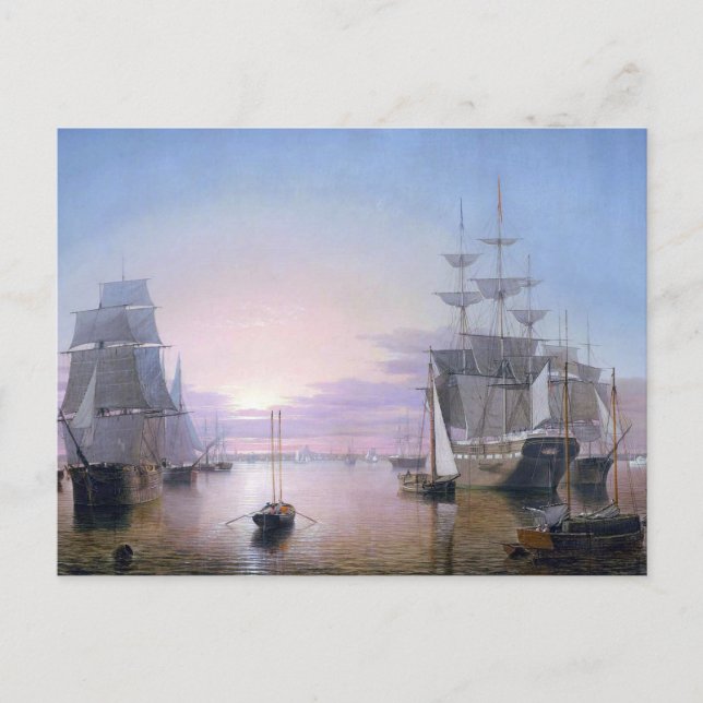 Carte Postale Port de Boston 1850 (Devant)