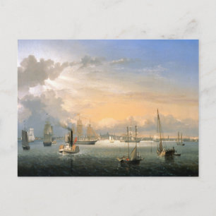 Carte Postale Port de Boston 1854