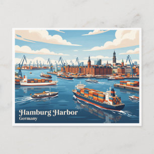 Carte Postale Port de Hambourg Allemagne