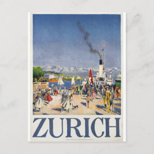 Carte Postale Port de Zurich, Suisse