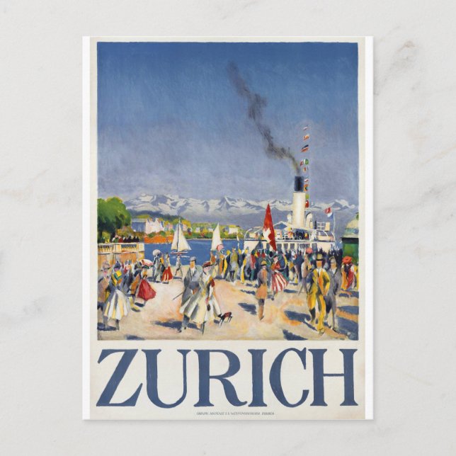 Carte Postale Port de Zurich, Suisse (Devant)