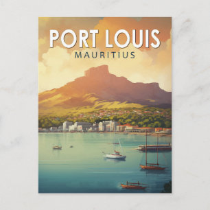 Carte Postale Port Louis Maurice Voyage Art Vintage
