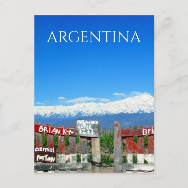 Carte Postale porte argentina mendoza (Devant)