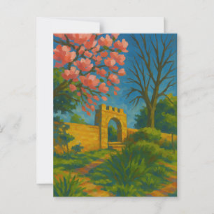 Carte Postale Porte Blossom - Peinture Jardin Enchantée