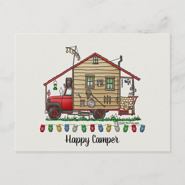 Carte Postale Porte - clés du camping Redneck Hillbilly (Devant)