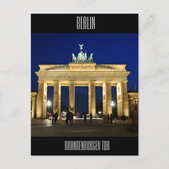 Carte Postale Porte de Brandebourg à Berlin, Allemagne (Devant)