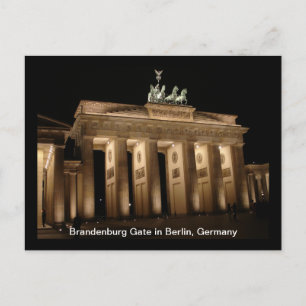 Carte Postale Porte de Brandebourg à la nuit à Berlin, Allemagne