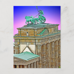 Carte Postale Porte de Brandebourg Chariot, Berlin, Allemagne (b