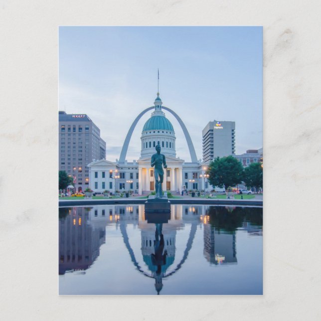 Carte Postale porte d'entrée st.louis missouri skyline de nuit (Devant)
