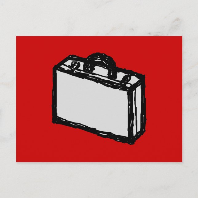 Carte Postale Porte-documents de bureau ou valise voyage. Dessin (Devant)