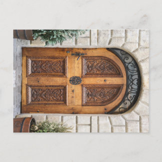 Carte postale Porte en bois sculpté