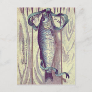 Carte Postale Porte-Française à ruban vert de poisson