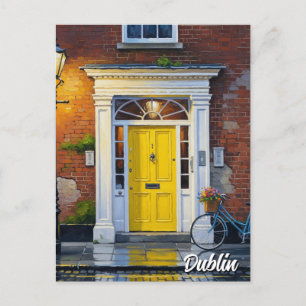 Carte Postale Porte jaune à Dublin