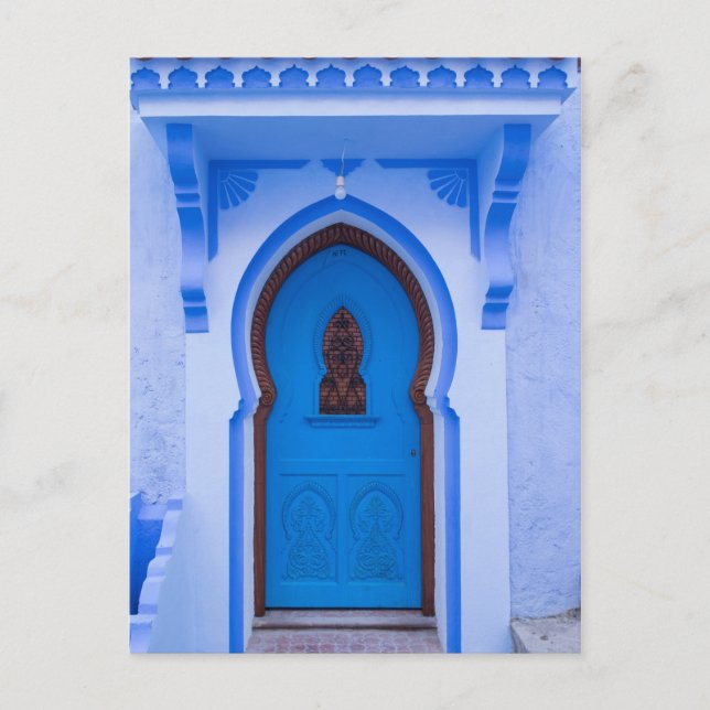 Carte Postale Porte marocaine bleue (Devant)